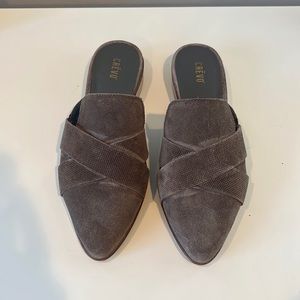 Leather XCross Taupe Mules